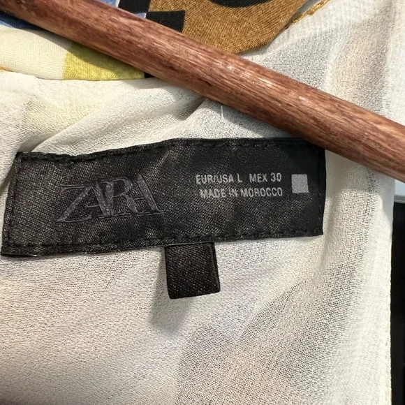 Zara Geometric Feather Trim Dress - Picture 5 of 5